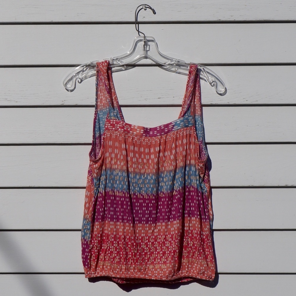 FREE PEOPLE Colorful Tank with Elasticized Hem